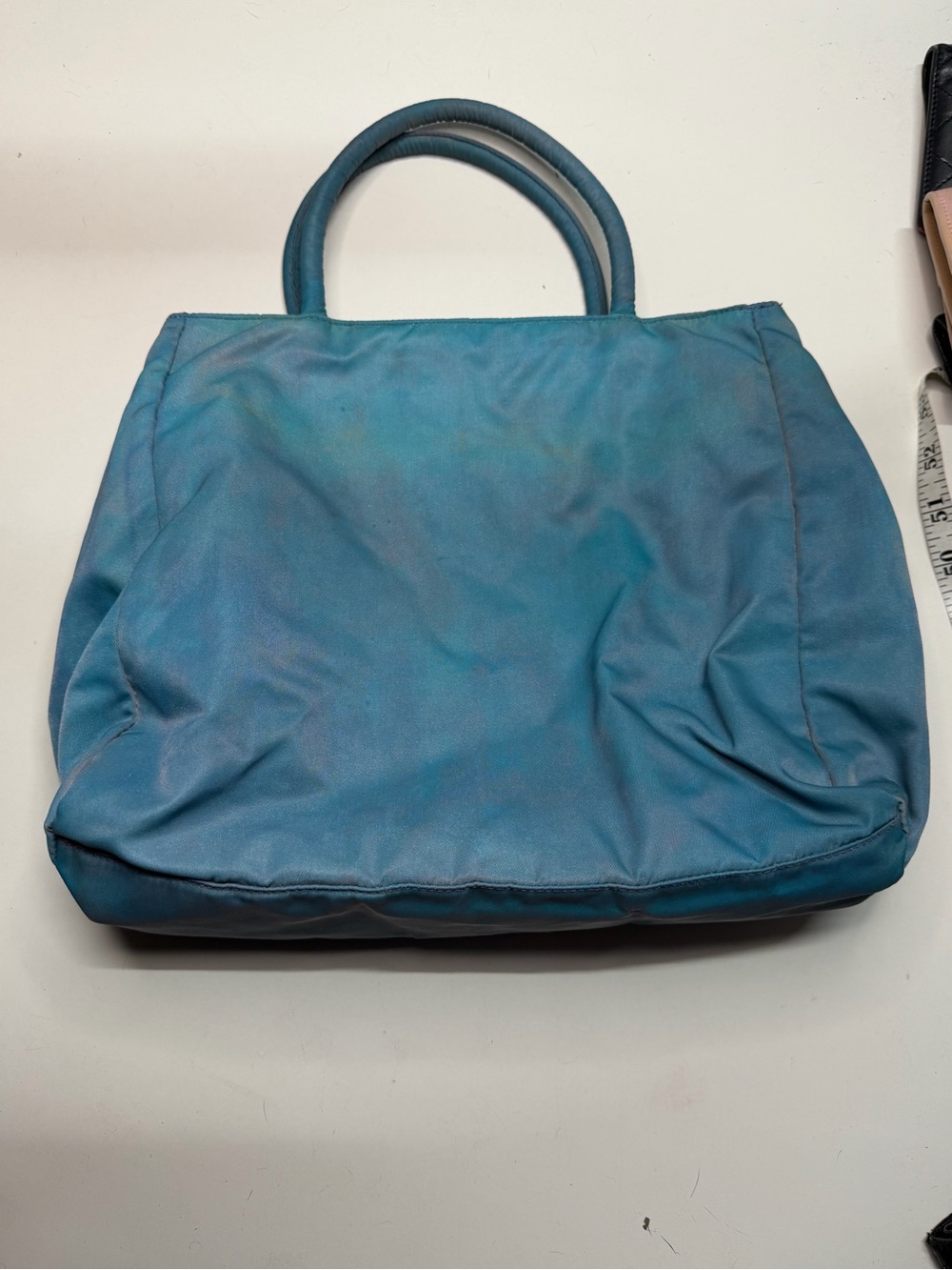 Prada Teal Nylon Tote with Top Handles - Picture 3 of 5